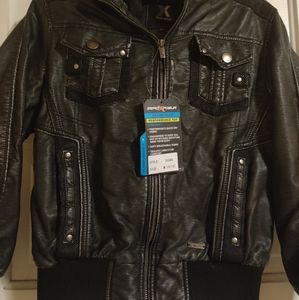 NWT Adorable riding/moto style jacket w/hood!